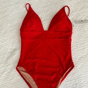 New NWT J. Crew Red One Piece Bathing Suit Swimsuit, sz 10